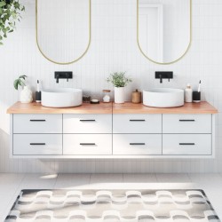 vidaXL Encimera baño madera maciza tratada marrón claro 200x50x(2-4)cm
