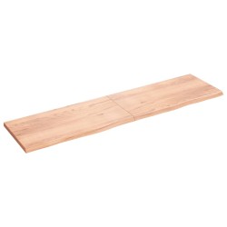 vidaXL Encimera baño madera maciza tratada marrón claro 200x50x(2-4)cm