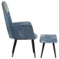 vidaXL Sillón con reposapiés lona patchwork azul vaquero vidaXL Sillón con reposapiés lona patchwork azul vaquero
