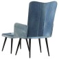 vidaXL Sillón con reposapiés lona patchwork azul vaquero vidaXL Sillón con reposapiés lona patchwork azul vaquero