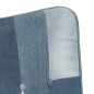 vidaXL Sillón con reposapiés lona patchwork azul vaquero vidaXL Sillón con reposapiés lona patchwork azul vaquero
