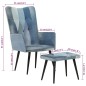 vidaXL Sillón con reposapiés lona patchwork azul vaquero vidaXL Sillón con reposapiés lona patchwork azul vaquero