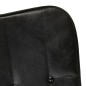vidaXL Mecedora con taburete cuero auténtico negro