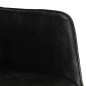 vidaXL Mecedora con taburete cuero auténtico negro