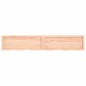 vidaXL Encimera de baño madera maciza sin tratar 220x40x(2-4) cm
