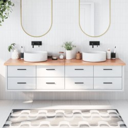 vidaXL Encimera baño madera maciza tratada marrón claro 200x40x(2-4)cm