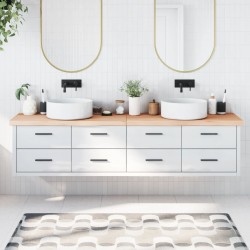 vidaXL Encimera de baño madera maciza sin tratar 220x60x(2-6) cm