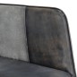 vidaXL Mecedora de cuero auténtico y lona gris vidaXL Mecedora de cuero auténtico y lona gris