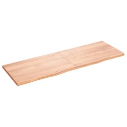 vidaXL Encimera baño madera maciza tratada marrón claro 180x60x(2-4)cm