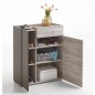 FMD Cómoda con 2 puertas y 1 cajón color roble arena y gris lava FMD Cómoda con 2 puertas y 1 cajón color roble arena y gris lava