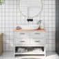 vidaXL Encimera de baño madera maciza tratada marrón claro 100x30x2 cm vidaXL Encimera de baño madera maciza tratada marrón claro 100x30x2 cm