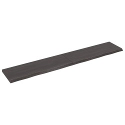 vidaXL Encimera baño madera maciza tratada gris oscuro 220x40x(2-4) cm
