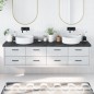 vidaXL Encimera baño madera maciza tratada gris oscuro 200x40x(2-6) cm