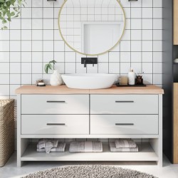 vidaXL Encimera de baño madera maciza sin tratar 160x40x(2-6) cm