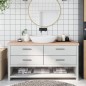 vidaXL Encimera de baño madera maciza sin tratar 160x40x(2-6) cm vidaXL Encimera de baño madera maciza sin tratar 160x40x(2-6) cm