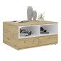 FMD Mesa de centro con 2 compartimentos roble y blanco 91,8x71,5x45 cm FMD Mesa de centro con 2 compartimentos roble y blanco 91,8x71,5x45 cm