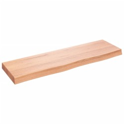 vidaXL Encimera baño madera maciza tratada marrón claro 100x30x(2-6)cm