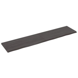 vidaXL Encimera baño madera maciza tratada gris oscuro 220x50x(2-4) cm