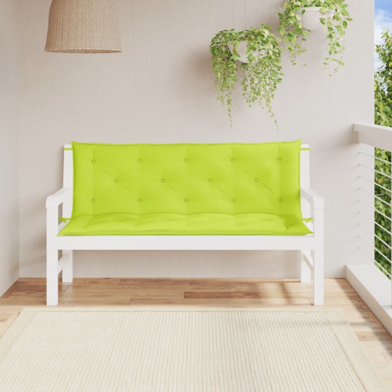 vidaXL Cojines de banco de jardín 2 uds verde brillante 150x50x7 cm vidaXL Cojines de banco de jardín 2 uds verde brillante 150x50x7 cm