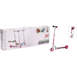 XQ Max Patinete plegable con freno de pie rosa y blanco