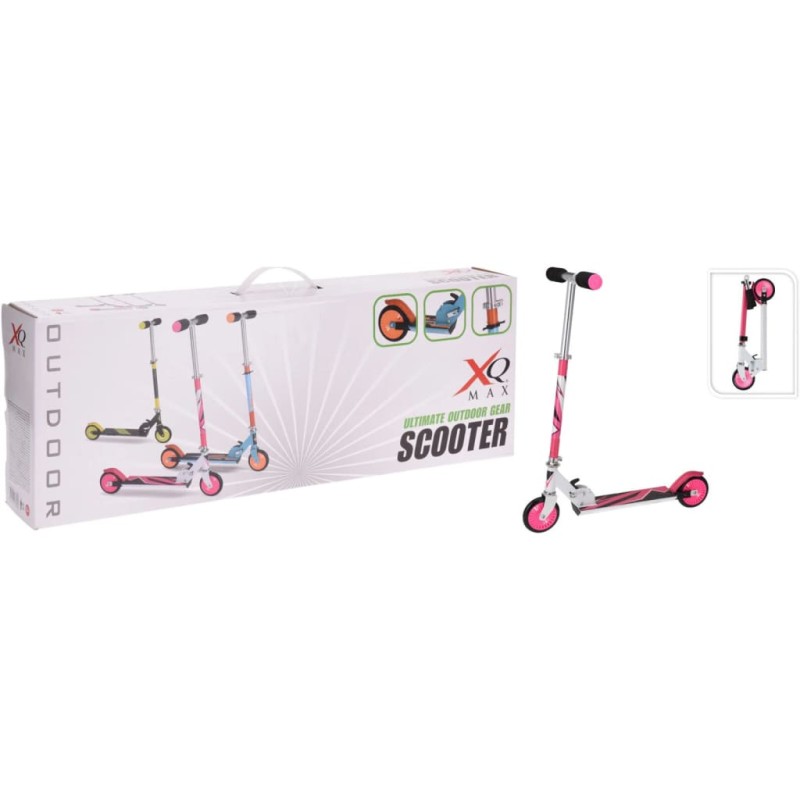 XQ Max Patinete plegable con freno de pie rosa y blanco XQ Max Patinete plegable con freno de pie rosa y blanco