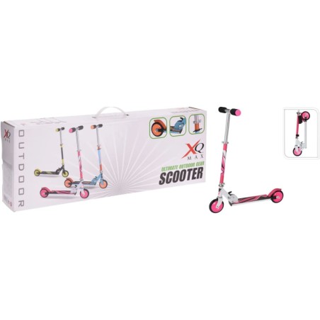 XQ Max Patinete plegable con freno de pie rosa y blanco