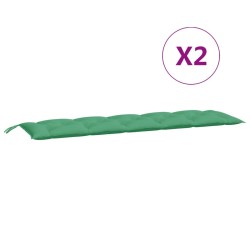 vidaXL Cojines de banco de jardín 2 uds tela Oxford verde 180x50x7 cm
