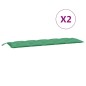 vidaXL Cojines de banco de jardín 2 uds tela Oxford verde 180x50x7 cm vidaXL Cojines de banco de jardín 2 uds tela Oxford verde 180x50x7 cm