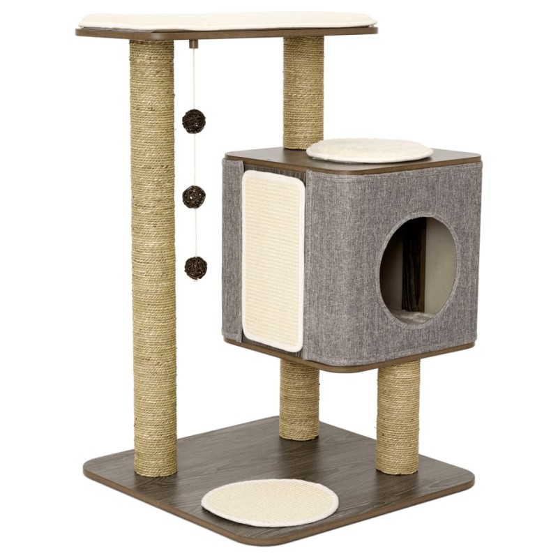 Jack and Vanilla Casa rascador para gatos Molly gris 56x56x86 cm Jack and Vanilla Casa rascador para gatos Molly gris 56x56x86 cm