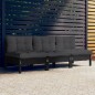 vidaXL Sofá de jardín 3 plazas con cojines madera pino gris antracita vidaXL Sofá de jardín 3 plazas con cojines madera pino gris antracita
