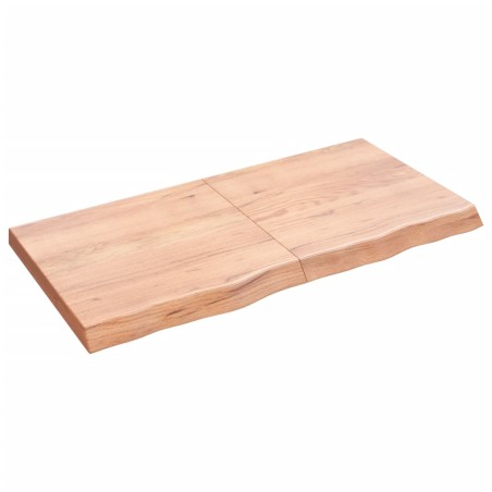 vidaXL Encimera baño madera maciza tratada marrón claro 120x60x(2-6)cm