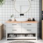 vidaXL Encimera baño madera maciza tratada marrón claro 140x50x(2-6)cm vidaXL Encimera baño madera maciza tratada marrón claro 140x50x(2-6)cm