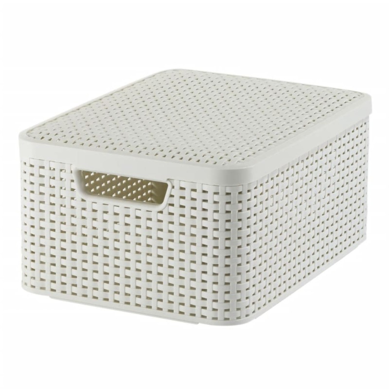 Curver Caja de almacenaje con tapa Style blanco crema M 18 L Curver Caja de almacenaje con tapa Style blanco crema M 18 L