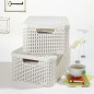 Curver Caja de almacenaje con tapa Style blanco crema M 18 L Curver Caja de almacenaje con tapa Style blanco crema M 18 L