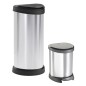 Curver Papelera de pedal Deco Ovalado Plateado 40L Curver Papelera de pedal Deco Ovalado Plateado 40L