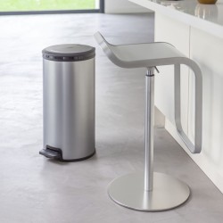 Curver Papelera de pedal Deco redonda plateado 30L