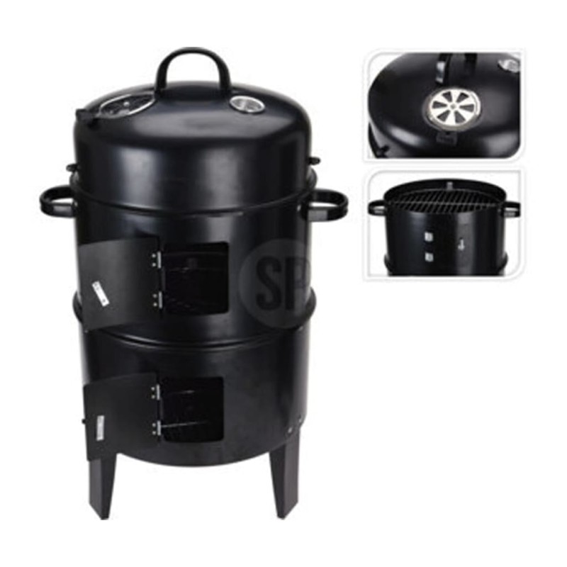 ProGarden Barbacoa de carbón con chimenea y 2 parrillas negro ProGarden Barbacoa de carbón con chimenea y 2 parrillas negro
