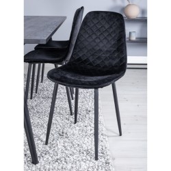 Venture Home Sillas comedor 2 uds Polar terciopelo negro con costuras