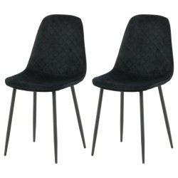 Venture Home Sillas comedor 2 uds Polar terciopelo negro con costuras