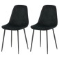 Venture Home Sillas comedor 2 uds Polar terciopelo negro con costuras Venture Home Sillas comedor 2 uds Polar terciopelo negro con costuras