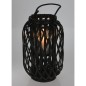 H&S Collection Farol de junco negro 40x26 cm