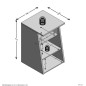 FMD Mesita gaming auxiliar 2 compartimentos abiertos 49,4x50x77,7 cm FMD Mesita gaming auxiliar 2 compartimentos abiertos 49,4x50x77,7 cm