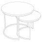 Rousseau Juego de mesas auxiliares Linus 2 piezas madera de magnolia Rousseau Juego de mesas auxiliares Linus 2 piezas madera de magnolia