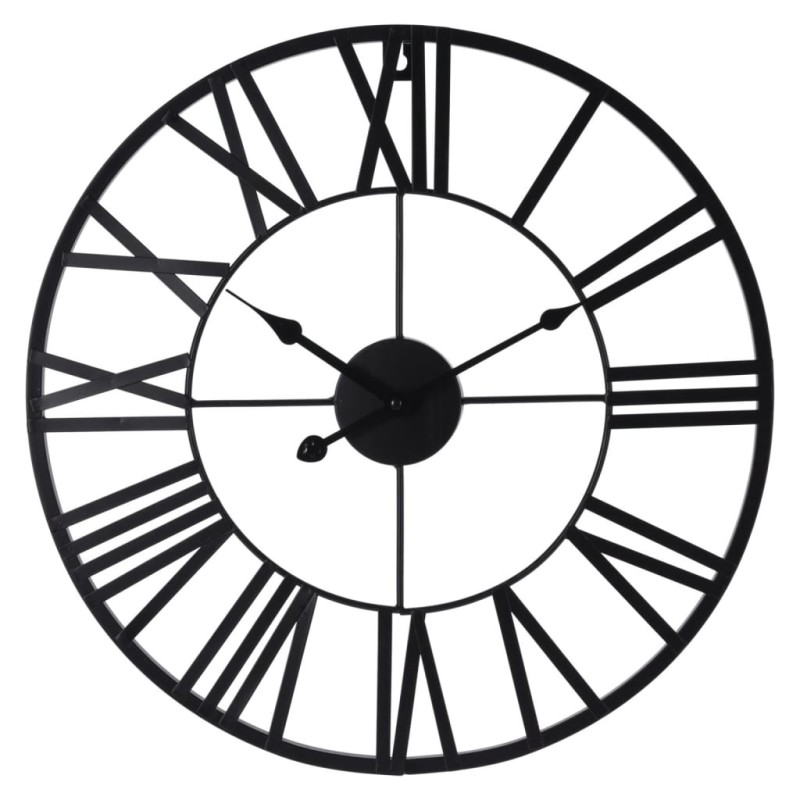 H&S Collection Reloj de pared con números romanos negro H&S Collection Reloj de pared con números romanos negro