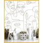 Noordwand Papel pintado Friends&Coffee Line Art Faces blanco y metal Noordwand Papel pintado Friends&Coffee Line Art Faces blanco y metal