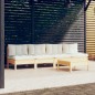 vidaXL Muebles de jardín 5 piezas cojines madera de pino crema vidaXL Muebles de jardín 5 piezas cojines madera de pino crema