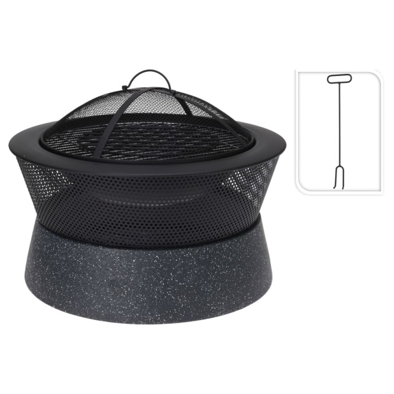 ProGarden Brasero con parrilla redondo negro 54,5x54,5x38 cm ProGarden Brasero con parrilla redondo negro 54,5x54,5x38 cm