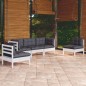 vidaXL Muebles de jardín 5 pzas con cojines madera maciza de pino vidaXL Muebles de jardín 5 pzas con cojines madera maciza de pino