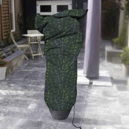 Capi Cubierta para plantas grande estampado negro y verde 150x250 cm