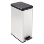 Curver Papelera de pedal delgada Deco 40 L plateada Curver Papelera de pedal delgada Deco 40 L plateada